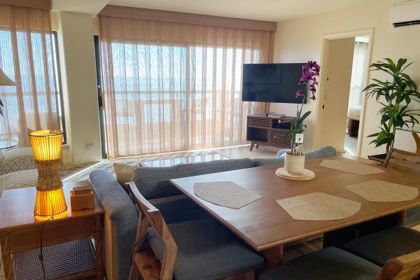 dining table with ocean view