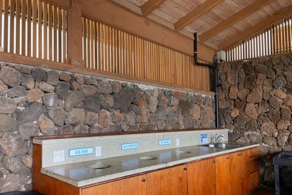 outdoor recreation area recycling and garbage 